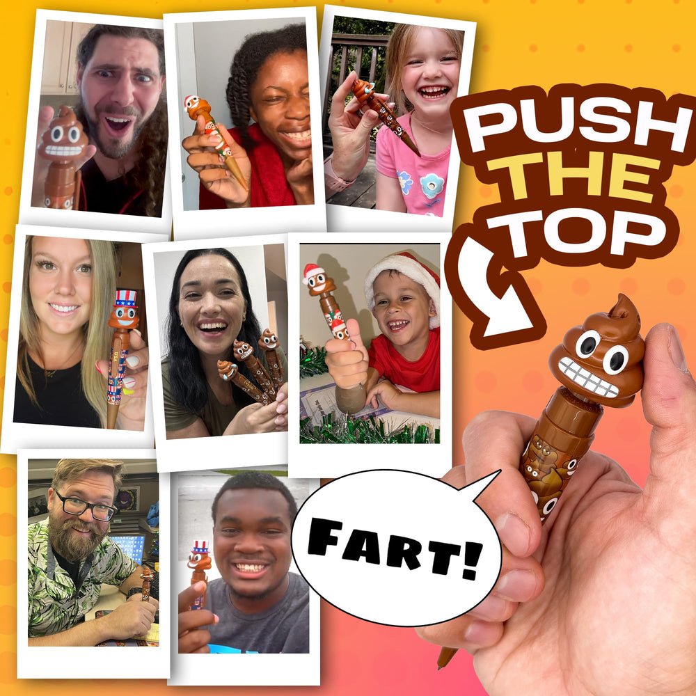 Kamhi World Farting Poop Pen packaging, ideal for gifting and storage after Easter