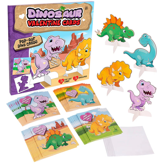 Kangaroo dinosaur valentines pop-out cards show playful designs for classroom exchanges.