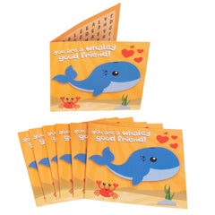 Kangaroo Sea Life Valentines card with whale artwork for festive classroom exchanges