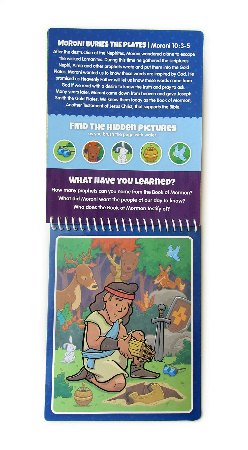 KangaToys Water Reveal Coloring Scripture Book Christ visiting America—age-appropriate spiritual scene