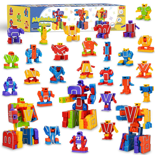 Kannove Alphabots transformable letter robots in action, supporting early literacy and hands-on play.