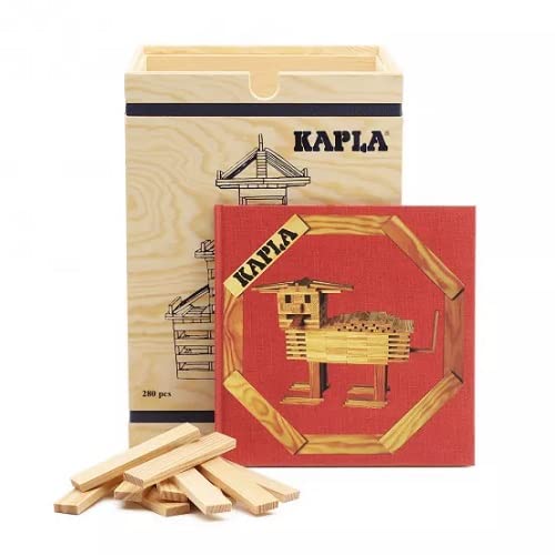 KAPLA box with red art book inspires creative designs.