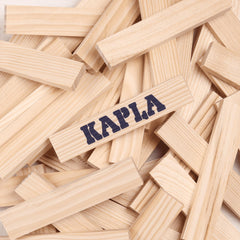 KAPLA durable storage box keeps pieces organized after play.