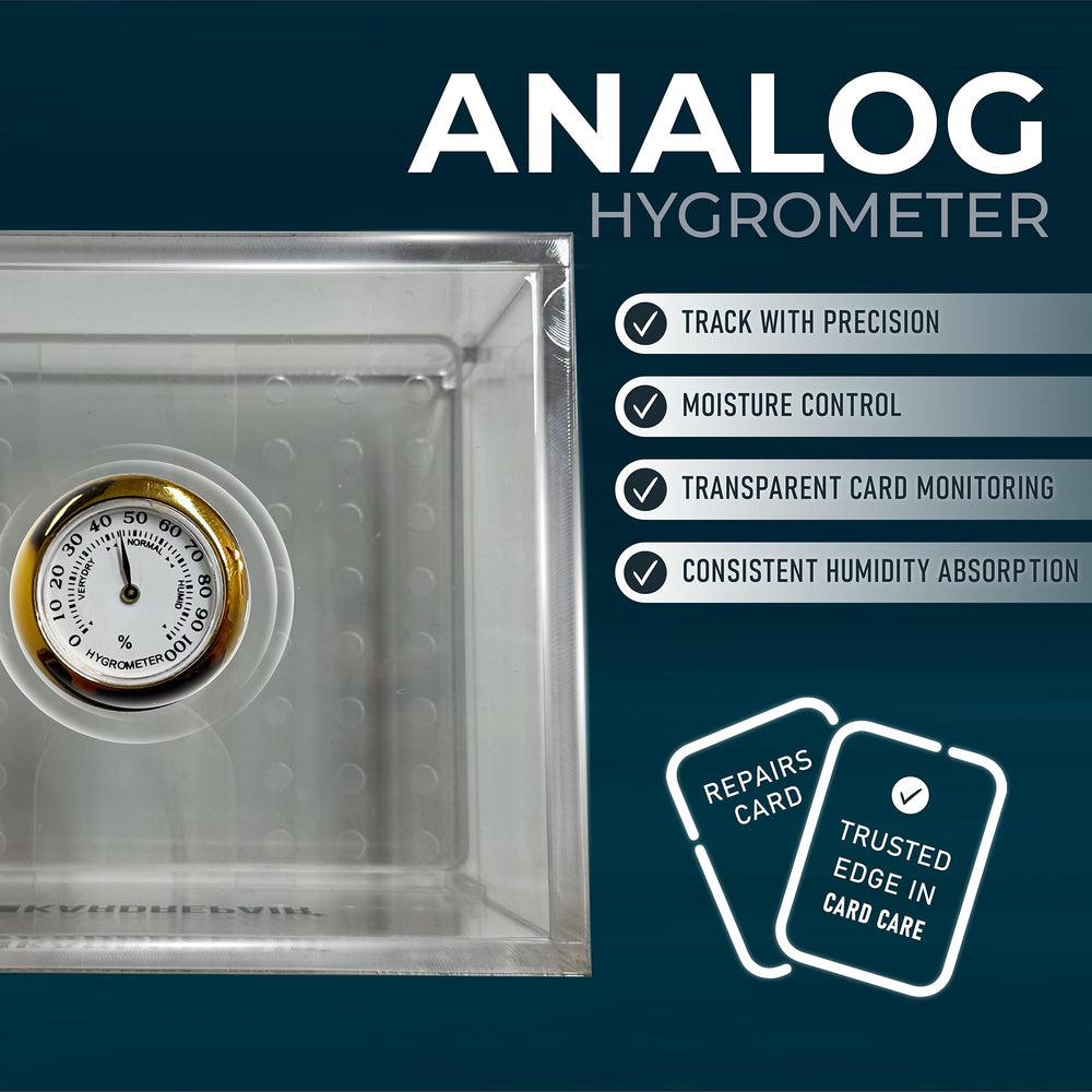 Kardrepair TCG hygrometer with cellulose sponge for real-time humidity control.