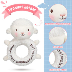 Karenhi small stuffed lamb, compact size for on-the-go snuggle.