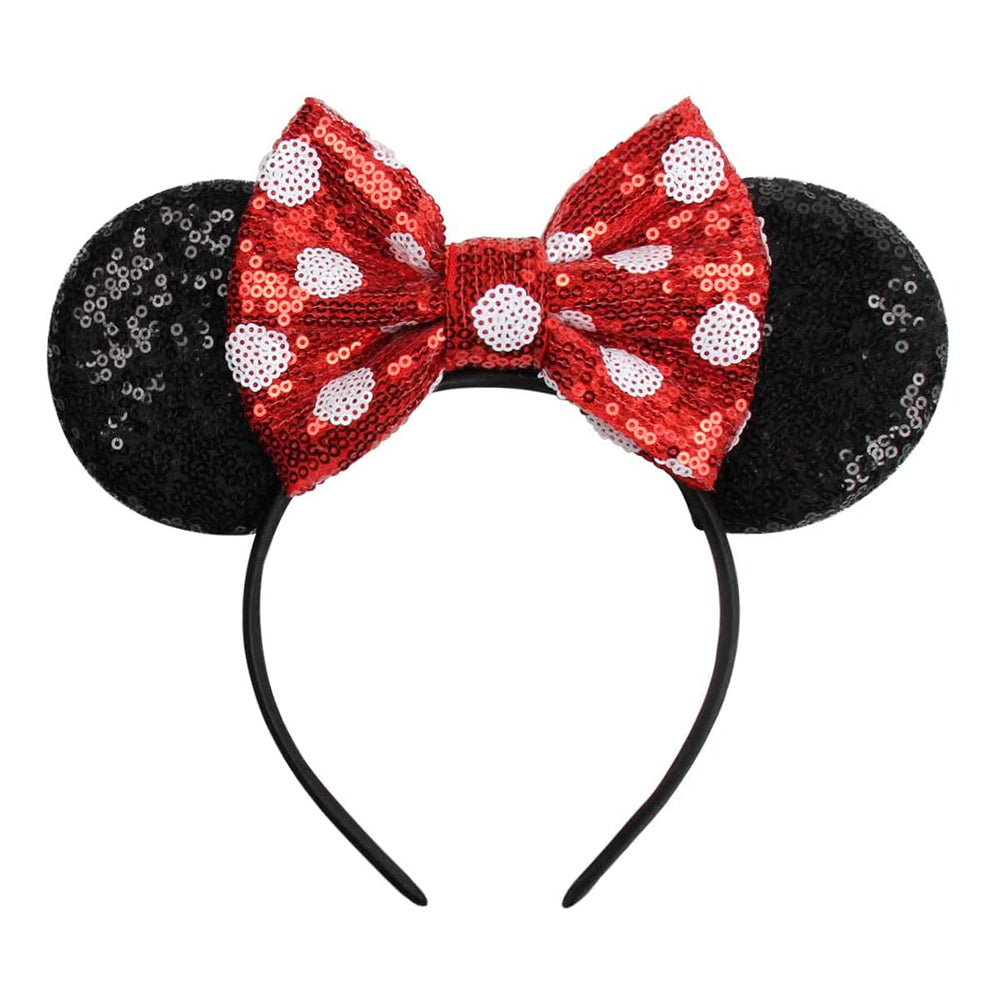 KARETT Mouse Ears Headband with glitter on display, eye-catching party accessory.