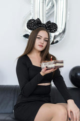 KARETT Party Cosplay Mouse Ears Headband, adds cute sparkle to any outfit.