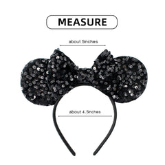 KARETT Sparkling Mouse Ears Headband, versatile for kids and adults at costume parties.