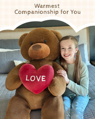 Karister love bear plush with red heart, ideal for gifts