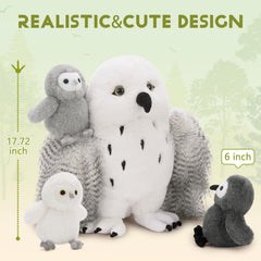 Karister owl plush-family-scene adds woodland charm to bedrooms and reading corners.