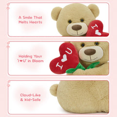 Karister bear styled for wedding decor and romantic centerpiece.