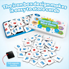 KASFALCI iron box storage keeps magnets and flash cards organized for classroom use.