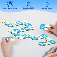 Kasfalci Place Value Dominoes Set iron storage box keeps pieces organized