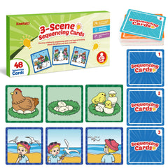 KASFALCI Sequencing Cards: 48-card set for 16 stories, ideal for preschool storytelling.