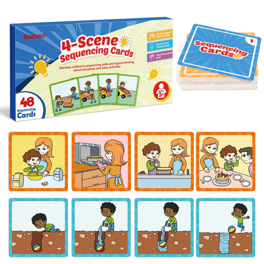 Kasfalci Sequencing Cards with detailed illustrations spark storytelling and visual learning.