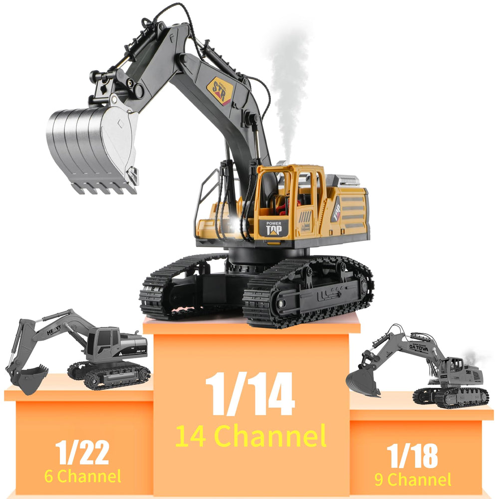 KASQERT 1:14 RC Excavator lights and sounds enhance realistic construction play