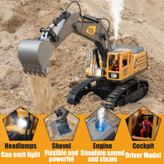 KASQERT 1:14 RC Excavator side operation shows versatile movement for imaginative construction play