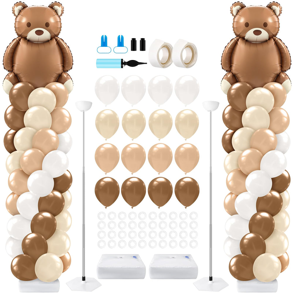 Kasyat bear foil balloon creates a playful baby shower focal point.