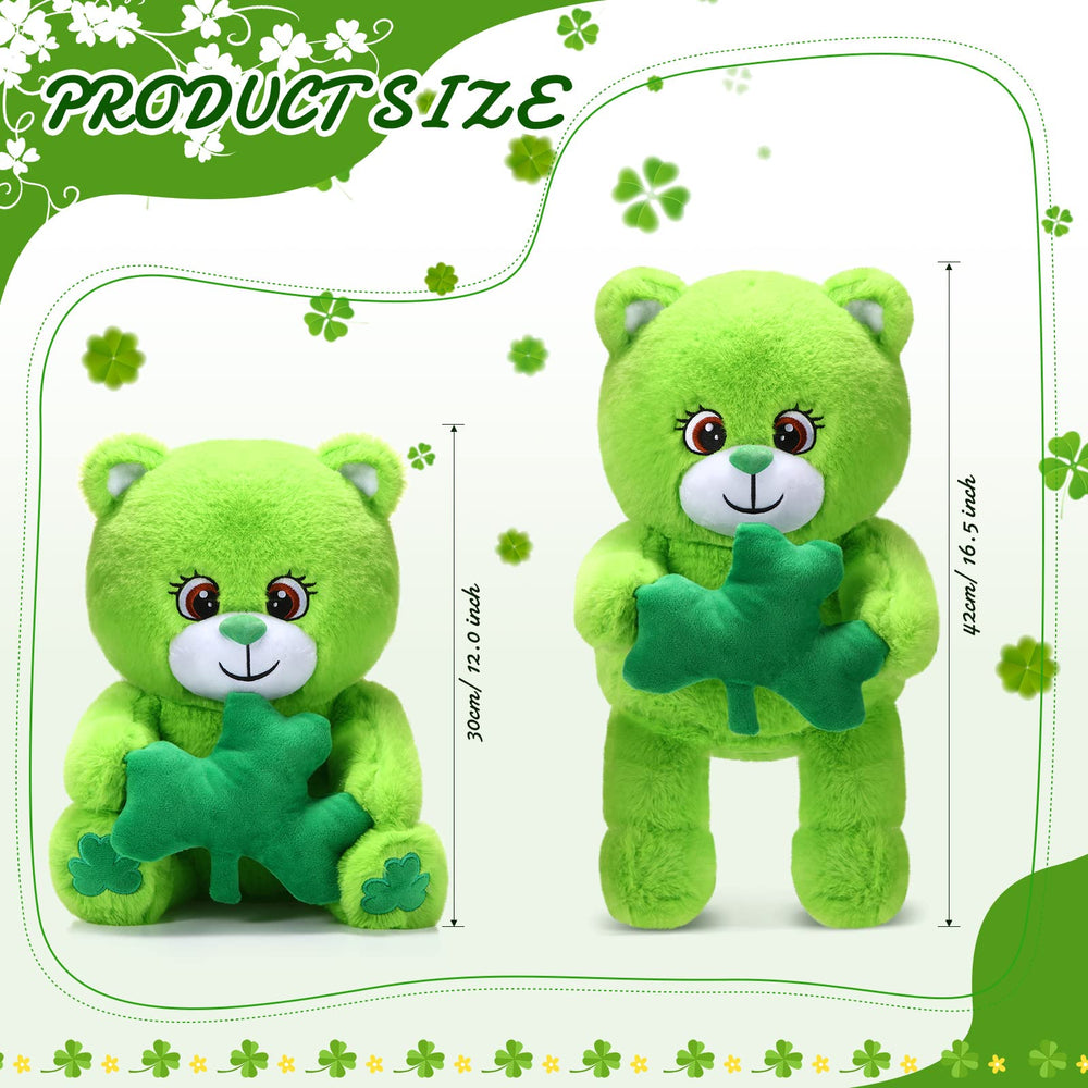 Kasyat bear with clover foot embroidery adds cheerful decor detail.