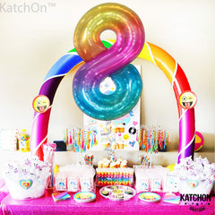KatchOn 8 balloon with white ribbon, easy to display