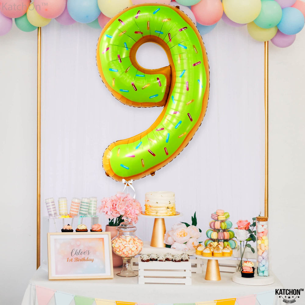 KatchOn donut birthday balloon provides reusable party decor ideas.