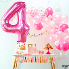 KatchOn 40-inch pink number 4 balloon stands tall for photos