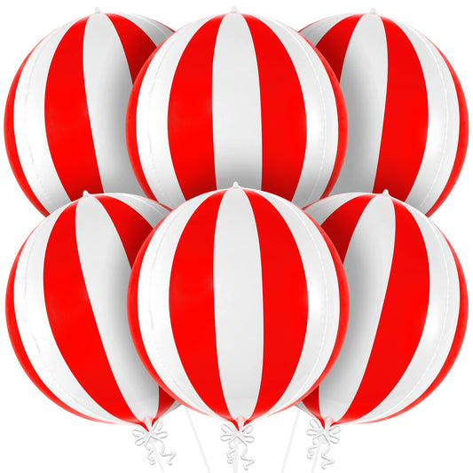 KatchOn 22 inch red and white striped carnival balloon for bold decor