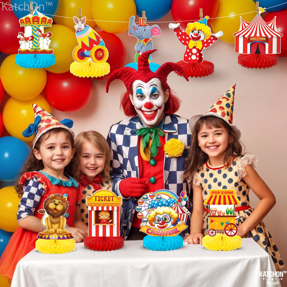 KatchOn carnival centerpiece clown design adds playful charm