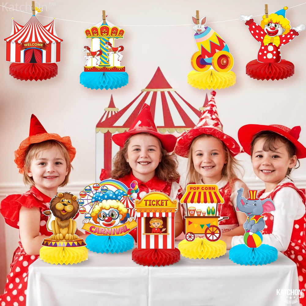 KatchOn carnival centerpiece ticket booth design themed photo moments
