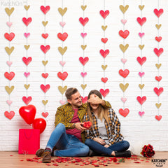 KatchOn durable cardstock garland for reusable valentines decorations.
