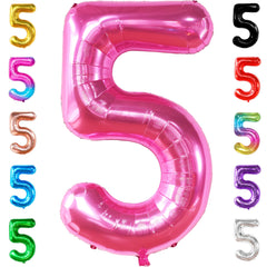 KatchOn Giant hot pink 5 balloon creates a bold 40-inch centerpiece for celebrations