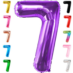 KatchOn giant purple 7 balloon with 40 inch height for standout birthday decor
