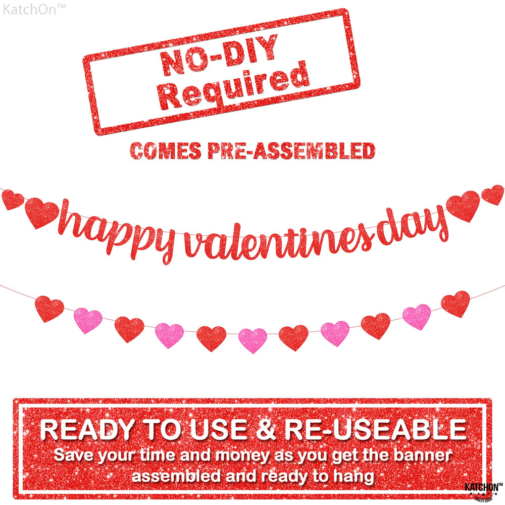 KatchOn glitter card stock Valentines banner adds sparkle to indoor celebrations
