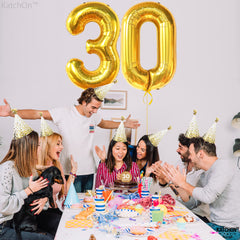 KatchOn Gold 30 Balloon Numbers 40 Inch inflate with straw for quick setup