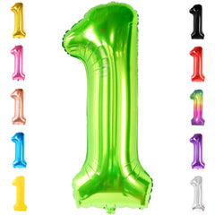 KatchOn green 40-inch number 1 balloon for standout first birthday decor.