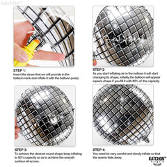 KatchOn helium-supported disco ball balloons for floating accents at parties.