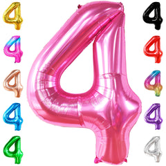 KatchOn hot pink 40-inch number 4 balloon adds a bold focal point to the party decor