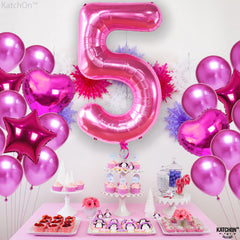 KatchOn hot pink foil balloon offers a striking accent for party backdrops