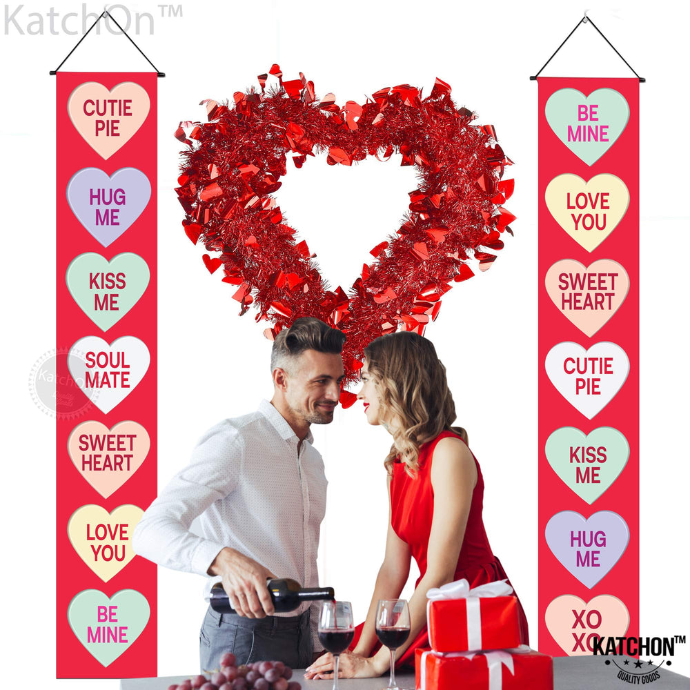 KatchOn large 72x12 inch hearts banner brightening entryways and walls.