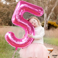 KatchOn pink birthday balloon highlights a perfect 5th birthday setup and pink-themed event