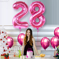 KatchOn pink birthday balloons ideal for 28th party ideas and decor.