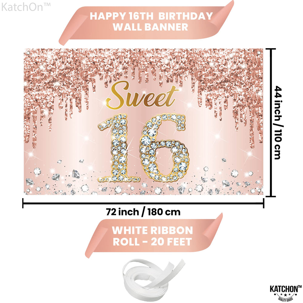KatchOn banner features pre-punched holes for easy hanging with ribbon.