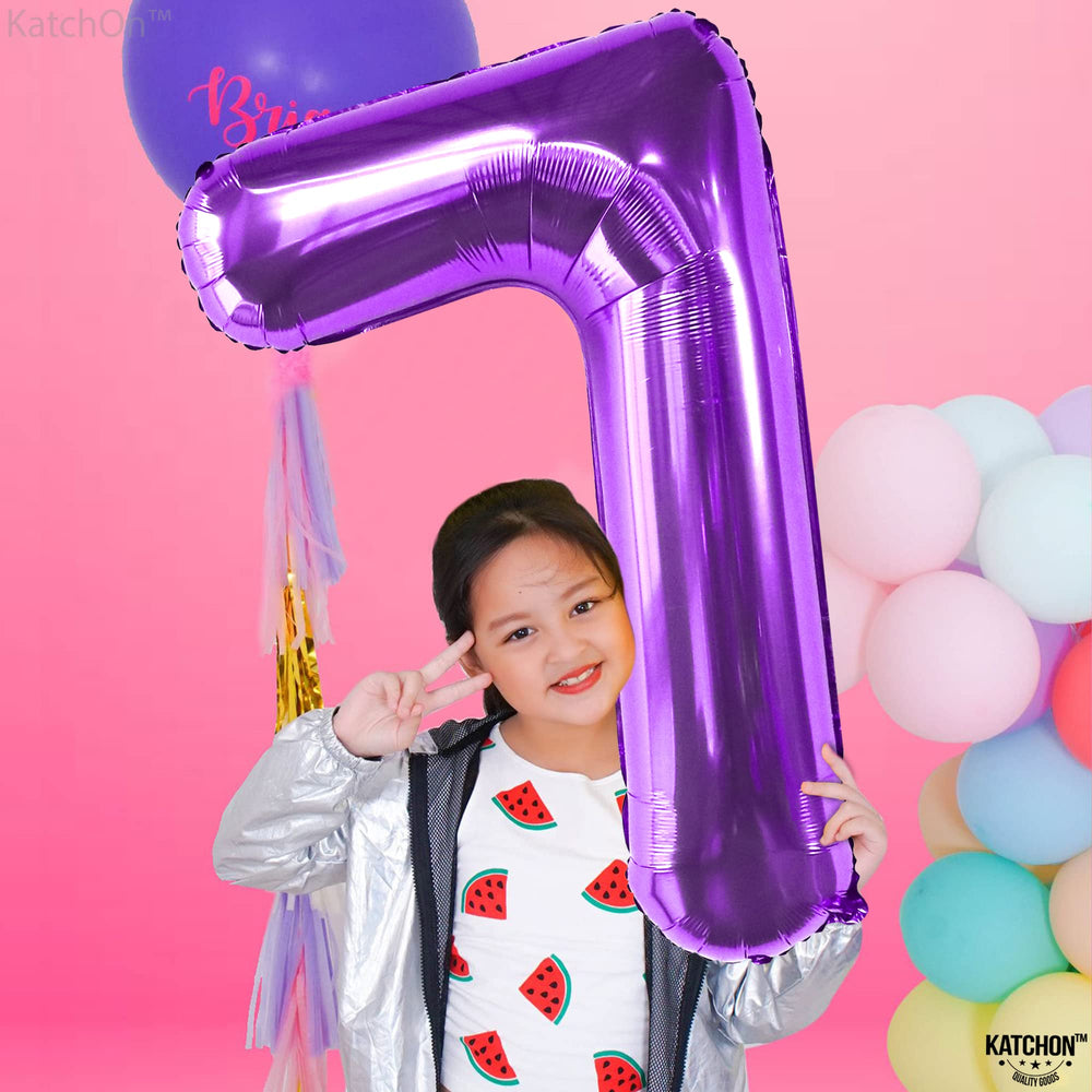 KatchOn purple metallic finish number 7 balloon ideal for 7th birthday parties