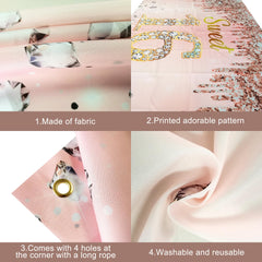 KatchOn rose gold banner offers a refined focal point for the cake table.