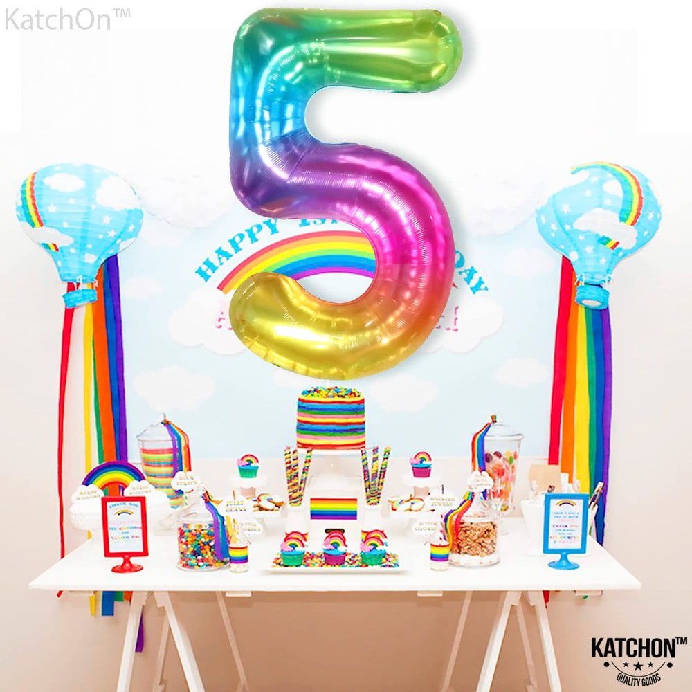 KatchOn unicorn and rainbow themed balloon adds whimsy to celebrations.