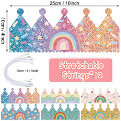 Kathfly rainbow crown headbands showcase vivid designs for joyful celebrations.