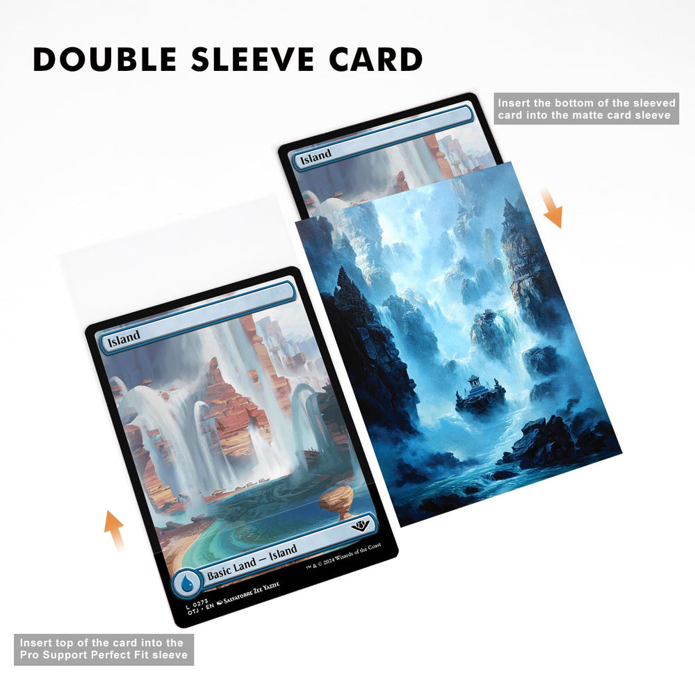 Katomula double-sleeve system diagram highlighting extra card protection