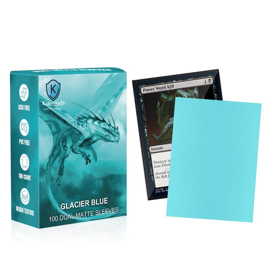 Katomula Glacier Blue sleeves front view with smooth matte finish for easy shuffling