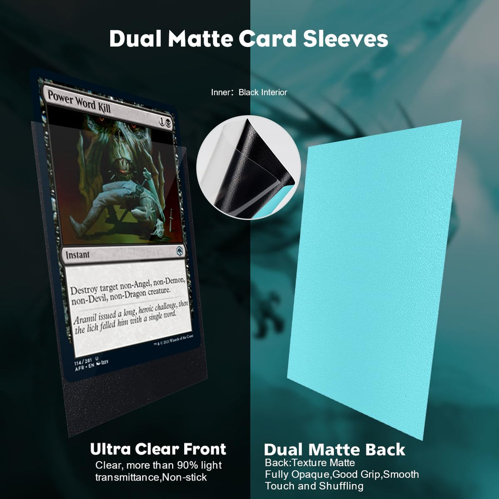 Katomula Glacier Blue sleeves interior is fully opaque to protect card appearance