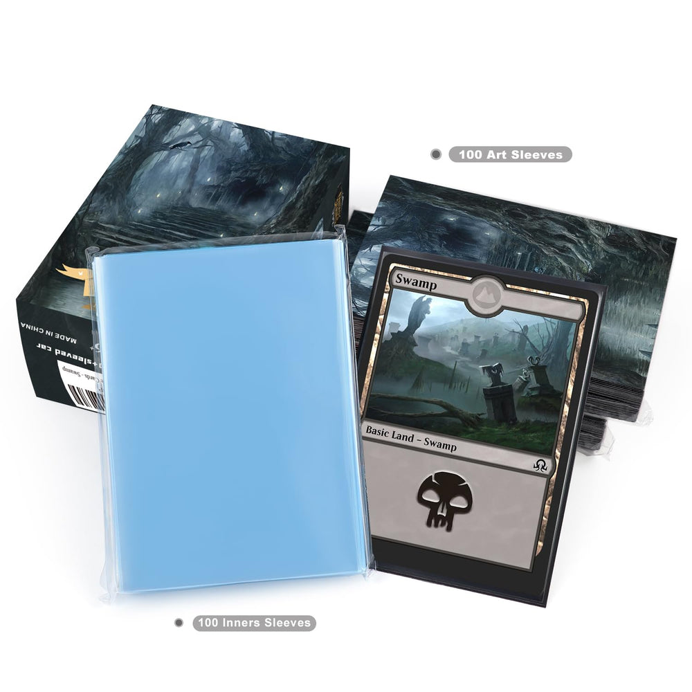 Katomula sleeve storage box image illustrates organized storage for 100 sleeves.